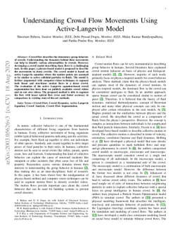 Understanding Crowd Flow Movements Using Active-Langevin Model