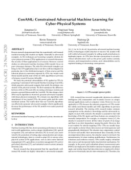 ConAML: Constrained Adversarial Machine Learning for Cyber-Physical
  Systems