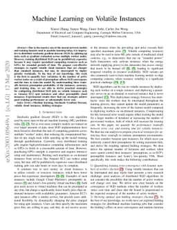 Machine Learning on Volatile Instances