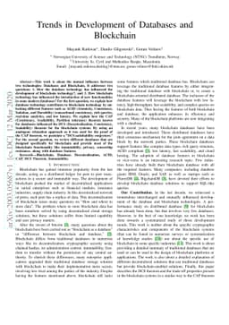 Trends in Development of Databases and Blockchain