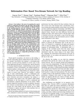 Deformation Flow Based Two-Stream Network for Lip Reading