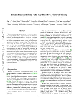 Towards Practical Lottery Ticket Hypothesis for Adversarial Training