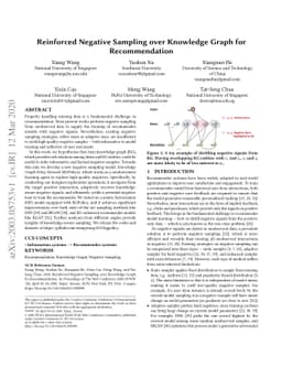 Reinforced Negative Sampling over Knowledge Graph for Recommendation