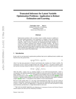 Truncated Inference for Latent Variable Optimization Problems:
  Application to Robust Estimation and Learning