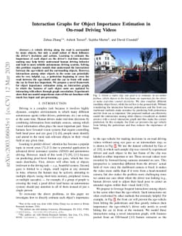 Interaction Graphs for Object Importance Estimation in On-road Driving
  Videos