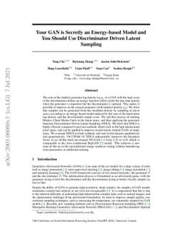 Your GAN is Secretly an Energy-based Model and You Should use
  Discriminator Driven Latent Sampling