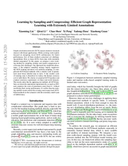 Learning by Sampling and Compressing: Efficient Graph Representation
  Learning with Extremely Limited Annotations