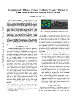 Computationally Efficient Obstacle Avoidance Trajectory Planner for UAVs
  Based on Heuristic Angular Search Method