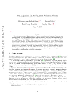 On Alignment in Deep Linear Neural Networks