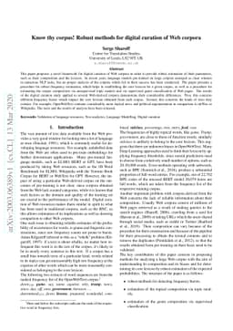 Know thy corpus! Robust methods for digital curation of Web corpora