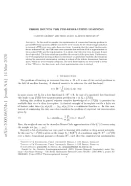 Error bounds for PDE-regularized learning