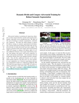 Dynamic Divide-and-Conquer Adversarial Training for Robust Semantic
  Segmentation