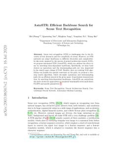 AutoSTR: Efficient Backbone Search for Scene Text Recognition