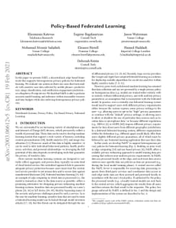 Policy-Based Federated Learning