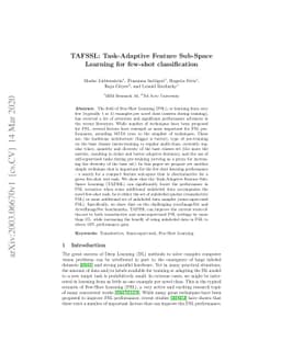 TAFSSL: Task-Adaptive Feature Sub-Space Learning for few-shot
  classification