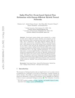 Spike-FlowNet: Event-based Optical Flow Estimation with Energy-Efficient
  Hybrid Neural Networks
