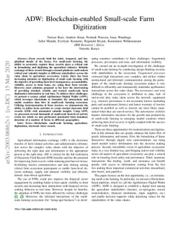 ADW: Blockchain-enabled Small-scale Farm Digitization