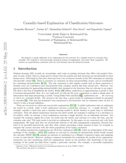 Causality-based Explanation of Classification Outcomes