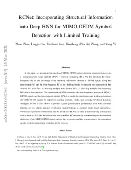 RCNet: Incorporating Structural Information into Deep RNN for MIMO-OFDM
  Symbol Detection with Limited Training