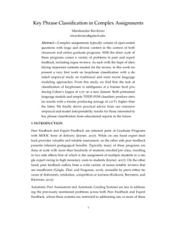 Key Phrase Classification in Complex Assignments