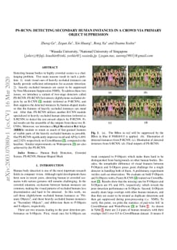 PS-RCNN: Detecting Secondary Human Instances in a Crowd via Primary
  Object Suppression