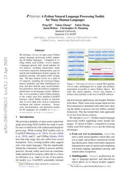Stanza: A Python Natural Language Processing Toolkit for Many Human
  Languages