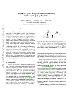 GraphTCN: Spatio-Temporal Interaction Modeling for Human Trajectory
  Prediction