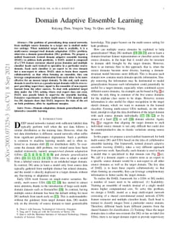 Domain Adaptive Ensemble Learning