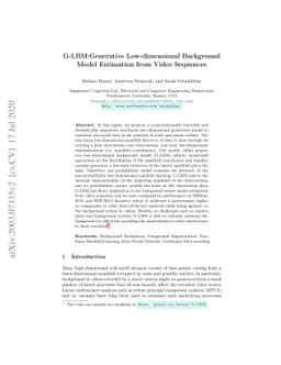 G-LBM:Generative Low-dimensional Background Model Estimation from Video
  Sequences