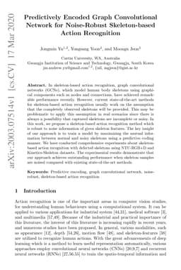 Predictively Encoded Graph Convolutional Network for Noise-Robust
  Skeleton-based Action Recognition