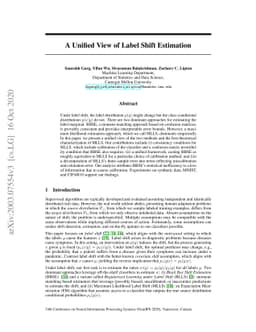 A Unified View of Label Shift Estimation