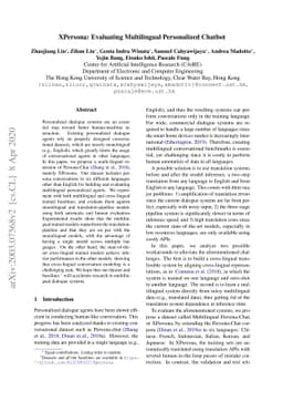 XPersona: Evaluating Multilingual Personalized Chatbot