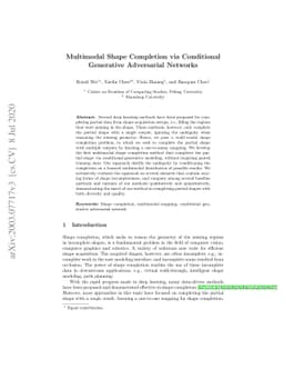 Multimodal Shape Completion via Conditional Generative Adversarial
  Networks