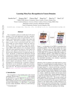 Learning Meta Face Recognition in Unseen Domains