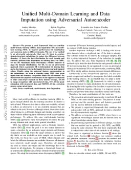 Unified Multi-Domain Learning and Data Imputation using Adversarial
  Autoencoder