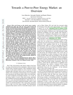 Towards a Peer-to-Peer Energy Market: an Overview