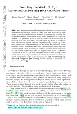Watching the World Go By: Representation Learning from Unlabeled Videos