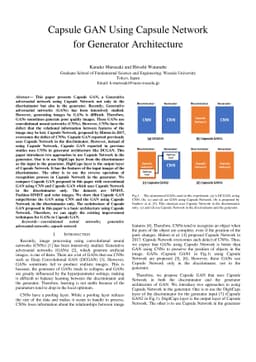 Capsule GAN Using Capsule Network for Generator Architecture