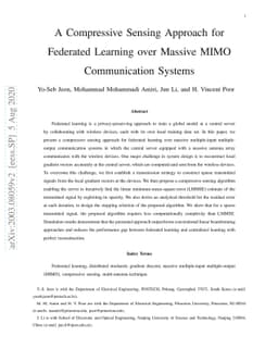 A Compressive Sensing Approach for Federated Learning over Massive MIMO
  Communication Systems