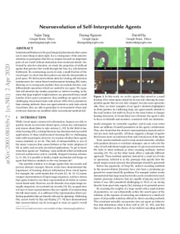 Neuroevolution of Self-Interpretable Agents