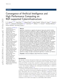 Convergence of Artificial Intelligence and High Performance Computing on
  NSF-supported Cyberinfrastructure