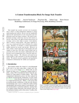 A Content Transformation Block For Image Style Transfer