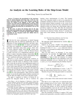 An Analysis on the Learning Rules of the Skip-Gram Model