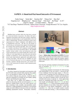 SAPIEN: A SimulAted Part-based Interactive ENvironment