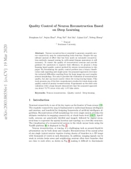Quality Control of Neuron Reconstruction Based on Deep Learning