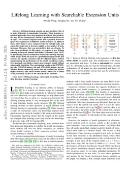 Lifelong Learning with Searchable Extension Units