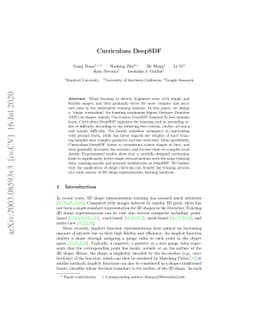 Curriculum DeepSDF