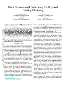 Deep convolutional embedding for digitized painting clustering
