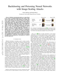 Backdooring and Poisoning Neural Networks with Image-Scaling Attacks
