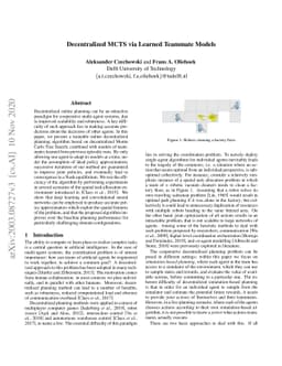 Decentralized MCTS via Learned Teammate Models
